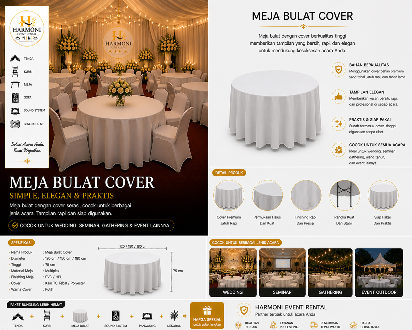 Meja Bulat Cover